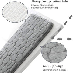 40x60cm/50x80cm Bath Rugs Mat Non Slip Cobblestone Embossed Carpets