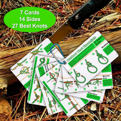 27 Knots Camping Hiking Guide Cards Set, Durable PVC Portable