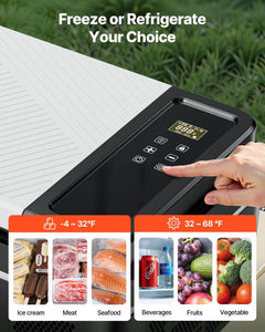 Car Refrigerator, DC 12/24V AC100-240V Compressor Electric Cooler, -4°F to 68°F Car Fridge with APP Control, 21 QT Cars Freezer for RVs, Campsites, Boats, Camping, Fishing, 60W Portable Freezer