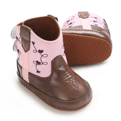 0-18M Retro Baby Boots Fashion PU Winter Boys Girls Shoes Non-Slip Soft Sole First Walker Winter Warm Snow Boots Crib Shoes