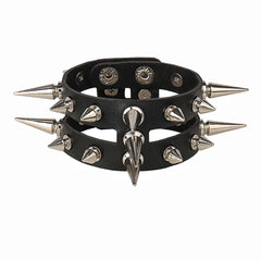 Punk Bracelets PU Leather Studded Bracelet Adjustable Goth Cuff Bracelet Gothic Rivet Buckle Wristband for Men Women Emo Jewelry