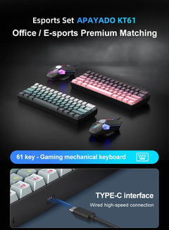 APAYADO™ 60% Mini Mechanical RGB Keyboard & Mouse Kit – Red Switches, 7200 DPI, Phantom RGB | FlipStylez LLC®