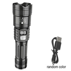 100000LM Super Bright Flashlight Rechargeable LED Torch Long Range Tactical Lamp for Outdoor Waterproof Camping Fishing Lantern