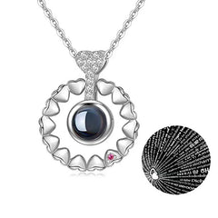Love Heart Necklace 100 Languages I Love You Projection Pendant Jewelry For Mom Girlfriend Birthday Christmas Romantic Gifts