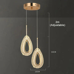 Modern Crystal LED Pendant Lamps Indoor Lighting For Home Decor Led Lights Living Room Bedroom Bedside Hanging Lamp