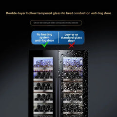 Dual-Door Dual-Zone Home Wine Cooler – Refrigerated Cabinet with Constant Temperature and Humidity Control