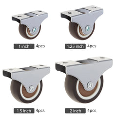 4pcs 1 Inch/1.25 Inch/1.5 Inch/2 Inch Universal Casters Furniture