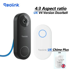 REOLINK 2K+ PoE Video Doorbell 2-Way Talk 4:3 Aspect Ratio Smart Home Video Intercom Wired Door Bell with Chime(EU&UK Optional)