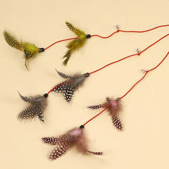 Cat Toy Feather Cats Sticks Cat Toys Interactive Double Feather Toys Cats Teasing Kitten Teaser Stick with Bell Toy Pet Products