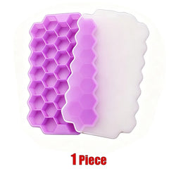 Honeycomb Ice Cube Trays with Lid Silicone Ice Cube Tray 37 Grids Reusable Ice Molds Ice Cube Mould for Coffee Whiskey Cocktails