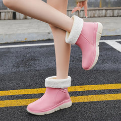 Fashion Mid-calf Rain Boots For Women Outdoor Waterproof Rubber Shoes Comfy Soft Sole Boots Lady New Anti-slip Rain Shoes