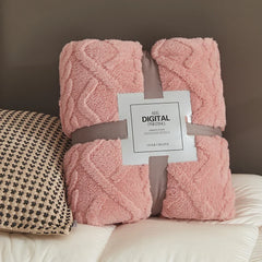 Fluffy Coral Velvet Throw Blanket – Soft Plush & Warm, Thickened Flannel, Comfortable for  Air-Conditioned Room, Luxury Decor