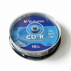 Verbatim CD-R Disc Blank Empty CD Disk CDR Discs 80min 700MB 52X 10Pack