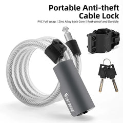 WEST BIKING Bike Foldable Lock Anti-theft Electric E-Bike Chain Padlock Motorcycle Safety Portable Locks Bicycle Accessories