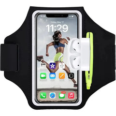 Cell Phone Running Armband Holder for iPhone 17 16 15 14 Pro Max Galaxy S25 S24 Sweatproof Arm Band with Card/Key Bag