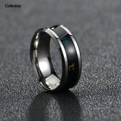 Temperature Ring Titanium Steel Mood Emotion Feeling Intelligent Temperature Sensitive Rings for Women Men Waterproof Jewelry