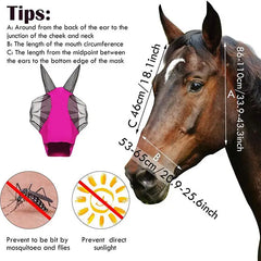 1pc Stretch Horse Fly Mask Mesh Bug Eye Cover Anti Insect Equine Face Shield for Summer Pasture Use