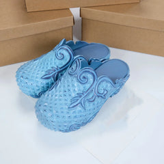 Summer Women's Jelly Shoes Adult Girls Thick Soled High Heels Beach Sandals Ladies Casual Fashion Personalized Printed Slippers