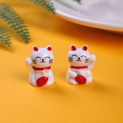 10-50pcs Cute Mini Wealth Lucky Gold Cat Animal Decoration Resin Craft Miniature Figure Bonsai Microlandscape Fairy Garden Decor