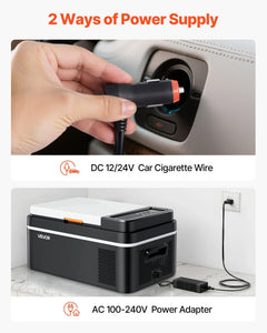 Car Refrigerator, DC 12/24V AC100-240V Compressor Electric Cooler, -4°F to 68°F Car Fridge with APP Control, 21 QT Cars Freezer for RVs, Campsites, Boats, Camping, Fishing, 60W Portable Freezer