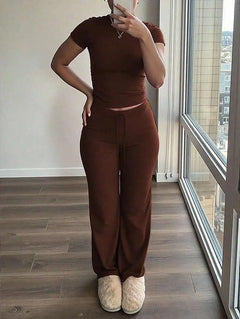 Casual Women's Matching Sets Vestido Deportivo Fitness Two Piece
