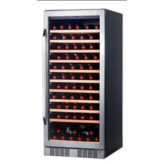 Airo ODM JG110A Electric Compact Single-Zone Stainless Steel Countertop Wine Cooler LED Display 3.0 Cu Ft Adjustable Thermostat