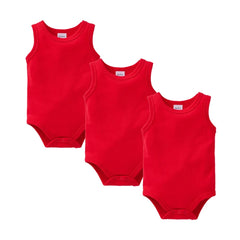 Kavkas 3 Pcs Summer Unisex Baby Vest Bodysuit 100% Cotton Sleeveless Newborn Solid Clothes 0-24 Months Clothing