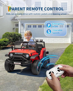 12V Kids Ride on Truck Car W/parent Remote Control, 3 Speeds