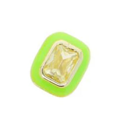 Neon Enamel Pink Heart Rectangle Charm Necklace Bling Colorful CZ Geometric CZ Beaded Tennis Cuban Chain Fashion Women Jewelry