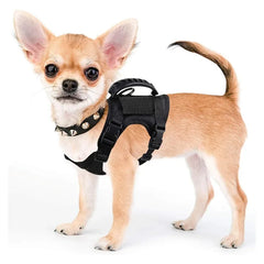 Tactical Small Dog Harness For Puppy Cats Adjustable Kitten Vest Harnesses For Military Dogs Working Training Walking Free Size