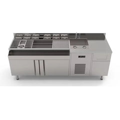 Commercial Refrigerated Workbench Stainless Steel Bar Mixing Station Wine Cabinet Water Bar Operation Table