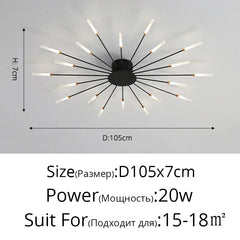 Modern Minimalist Stylish LED Ceiling Chandelier Lamps Design Art Suspension Pendant Lights Home Decor Items Living Room Bedroom