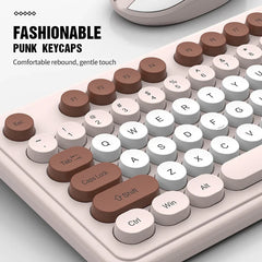 K-Snake WK200 Wireless Keyboard Mouse Set Cute Punk Keycap USB Wireless Business Keyboard Mouse Set Laptop Typing Office