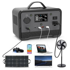 298Wh Portable Power Station With Solar Panel Generator For Outdoor Emergency Backup Supply Home Camping Travel High Capacity