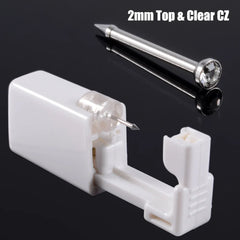 Disposable Safe Sterile Piercing Unit For Nose Studs Piercing Gun Tool Machine Kit Stud CZ Earrings Body Jewelry Easy Used 0.8mm