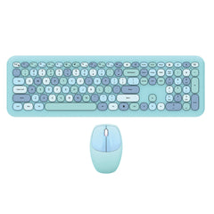 MOFii 1 Set 668 Wireless Keyboard and Mouse Combo, Gradient Keycaps Full Size Keyboard for Girls, 2.4G Plug and Play, US QWERTY