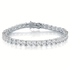 Great Sale Real S925 Sterling Silver Plated 18K Gold 5A Grade Zircon Black Tennis Bracelet for Men and Women Fashion Jewelry