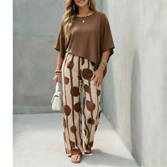 Spring Summer New Comfort Crew Neck Short Sleeve Striped Print Wide