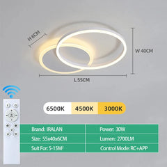 Modern Ceiling Chandelier Dimmable Ceiling Lamp LED Lights Indoor Lighting Fixtures for Home Living Study Room Bedroom Luminaire