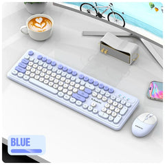 K-Snake WK200 Wireless Keyboard Mouse Set Cute Punk Keycap USB Wireless Business Keyboard Mouse Set Laptop Typing Office