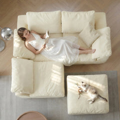 Modern Modular Sectional Sofa Cloud Couch Oversized Deep Seat Comfy Sofa for Living Room Furniture with Removable Cushions