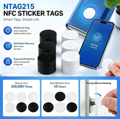 Ntag 215 NFC Phone Available RFID Tags Stickers Adhesive Label NFC Ntag215 Self-adhesive Tag 13.56MHz ISO14443A Sticker