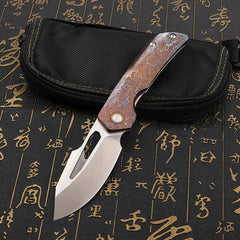 Folding Knife M390 Steel Titanium Alloy Handle Outdoor Survival Camping Portable EDC Collection Tool for Play