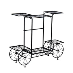 Garden Cart Stand Flower Pot Holder Display Rack Home Plant Stand - Multi-Functional Garden Storage Organizer