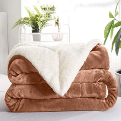 Multi-size Warm Thickening Fleece Blanket Reversible Soft Fluffy Home Company Large Bed Double-layer Throw Blankets Gift