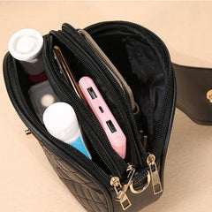 Daily Wear Rhombus Stitch Leather Shoulder Bag Detachable Strap, Elegant Small Bag for Women Casual Street Matching