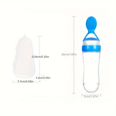 Baby food feeding set silica gel rice paste feeding bottle silica gel fruit and vegetable bag free 2 bite bags