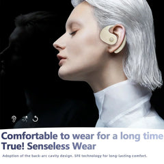 Wireless Bone Conduction Earphones Ear Hook Bluetooth 5.4 Headphones HiFi 9D Stereo Noise Earphones Outdoor Sports