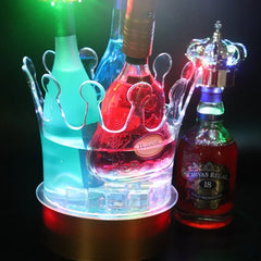 Rechargeable LED Ice Bucket  Crown Shaped Wine Beer and Champagne Cooler with Glowing Light for Bar Party and Nightclub Use