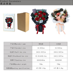 Preserved Rose Bouquet - Real Yunnan Dried Flowers, Eternal Forever Roses, Perfect for Valentine's Day Christmas Gifts for Her